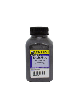 Тонер Content для Ricoh Aficio SP C220/240, Bk, 100 г, банка